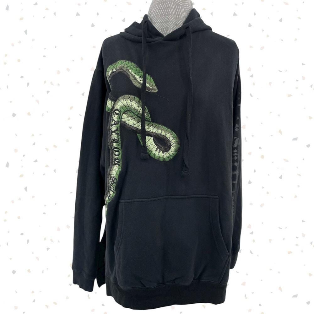 RARE Taylor Swift Reputation Snake Hoodie Embroidered Green Black Oversized XS